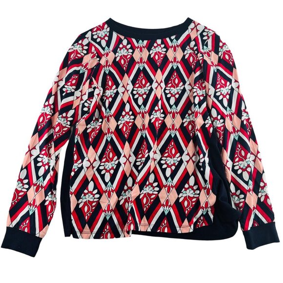 Crown & Ivy Petite Geometric Long Sleeve Top In PS - Picture 1 of 6